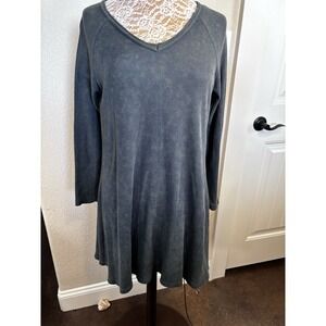 Natural Life  Women's Long Sleeve Tunic Dress M Waffle Knit Lagenlook Minimal